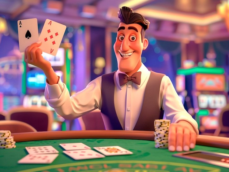Antarmuka aplikasi mobile taxibet menampilkan meja blackjack live dengan dealer video